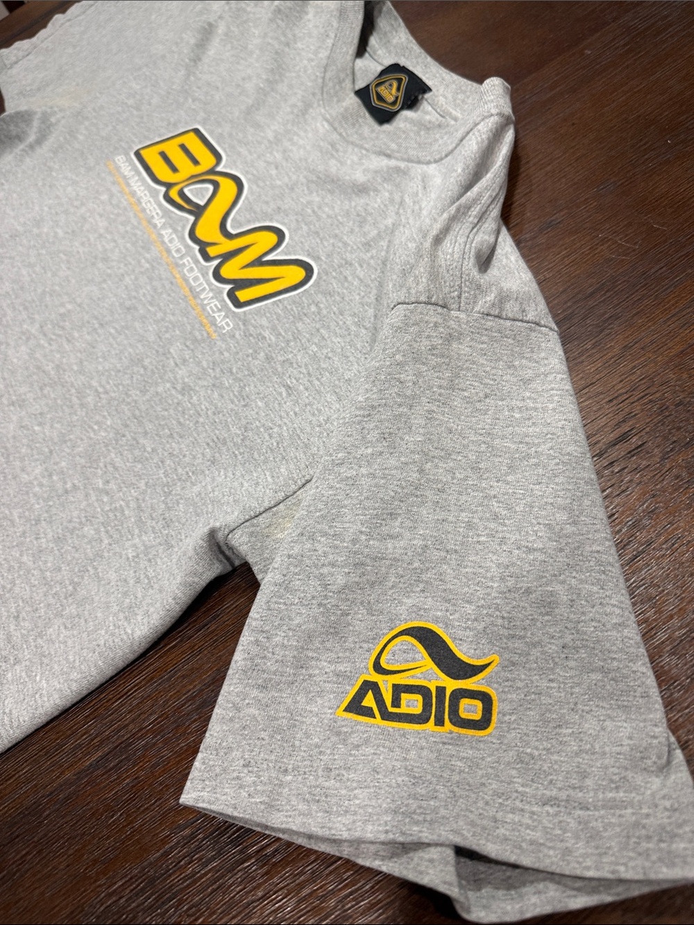 Adio Footwear BAM Logo Crewneck Short-Sleeve T-Shirt - Gray Large - Picture 4 of 5